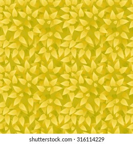 Vector realistic grass background. Grass seamless pattern. Yellow leaves texture. Eco floral pattern. Organic or botanic background with foliage. Season summer or autumn backdrop