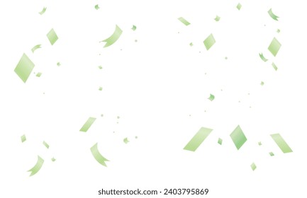 Vector realistic green confetti background design.