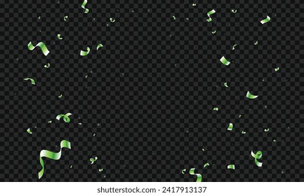 Vector realistic green confetti background design.