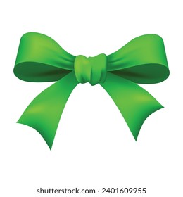 Arco de regalo verde realista vectorial aislado en fondo blanco