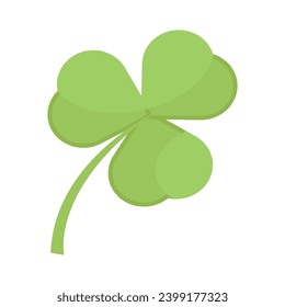 Vector realistic green leaf clover on white.