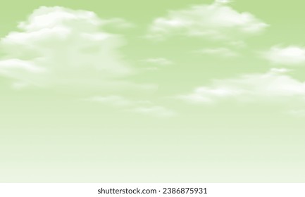 Vector realistic green sky background design.