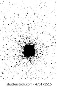 Vector realistic grunge ink splatter design illustration isolated on white background. Graphic elements.

