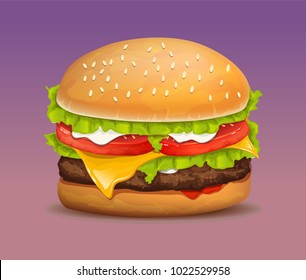 Vector Realistic Hamburger