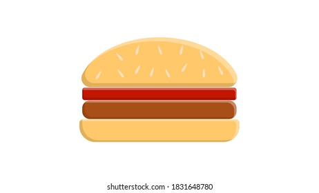 Vector Realistic Hamburger Classic Burger American Cheeseburger with Lettuce Tomato Onion Cheese Beef and Sauce Close up isolated on white Background. Fast Food.