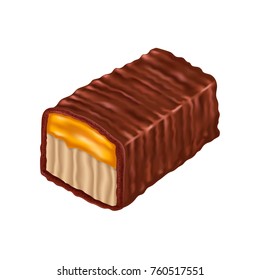 Vector realistic high quality illustration with chocolate bar