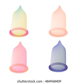 vector realistic high-quality condoms,