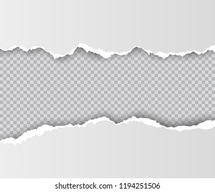 Vector realistic hole torn in paper with shadows isolated on transparent background