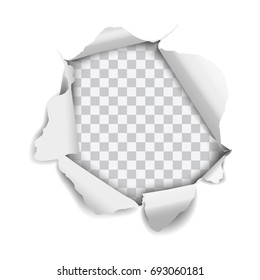 Vector Realistic Hole Torn Paper Isolated Stock Vector (Royalty Free ...