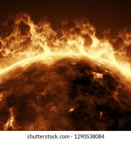 Vector realistic hot, glowing sun
