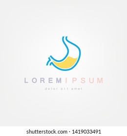 Vector realistic human stomach icon isolated on white background