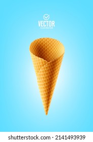 Vector realistic ice cream cone