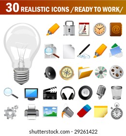 vector realistic icons (ready to use)