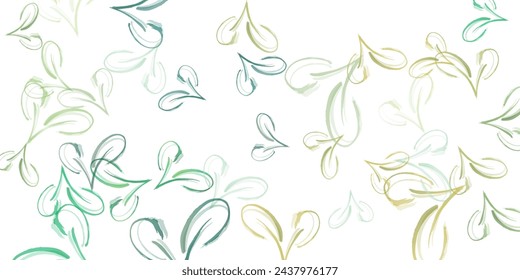 Vector realistic illustration of air vortex and wave with flying mint leaves Adorable summer overlay template. Good-looking spring sale vector illustration.