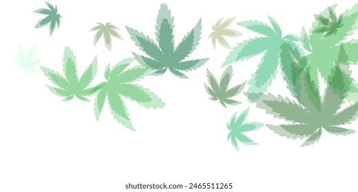 Vector realistic illustration of air vortex and wave with flying mint leaves Refreshing green leaves scattered in the wind
