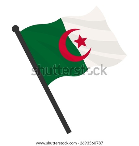 Vector realistic illustration of Algeria flags on a white background.