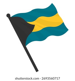 Vektorrealistische Illustration Bahamas-Fahnen auf weißem Hintergrund