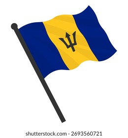 Vector realistic illustration Barbados flags on a white background.
