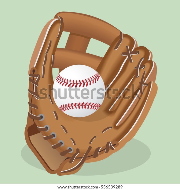 ベクター画像のリアルなイラスト 野球用の手袋とボール のベクター画像素材 ロイヤリティフリー