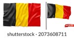 Vector realistic illustration of belgian flags on a white background.