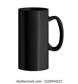 
Vector realistic illustration of a black porcelain beer mug.