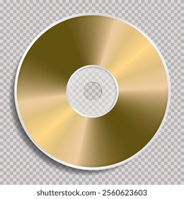 vector realistic illustration of blank golden CD or DVD disc