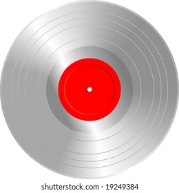 vector realistic illustration of the blank silver LP