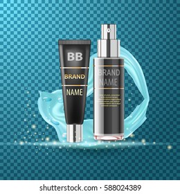 Vector realistic illustration. Body care, skin protect, natural product