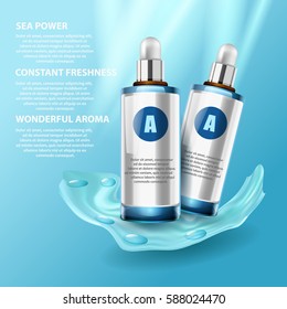 Vector realistic illustration. Body care, skin protect, natural product