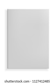 Vector realistic illustration of a book with white hardcover, isolated on white background