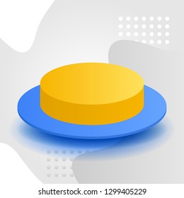 Vector Realistic illustration of button in isometric style