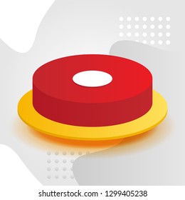 Vector Realistic illustration of button in isometric style