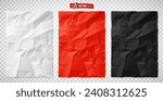 Vector realistic illustration of crumpled papers on a transparent background.