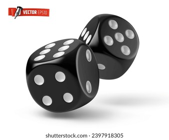 Vector realistic illustration of dices on a white background.