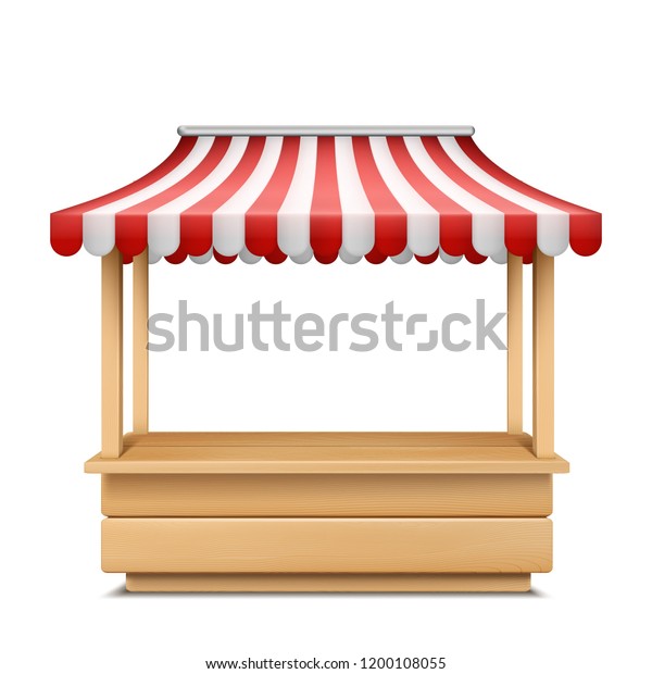 Vector Realistic Illustration Empty Market Stall Stock Vector (Royalty ...