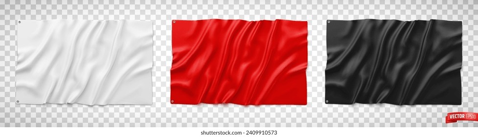 Vector realistic illustration of flags on a transparent background.