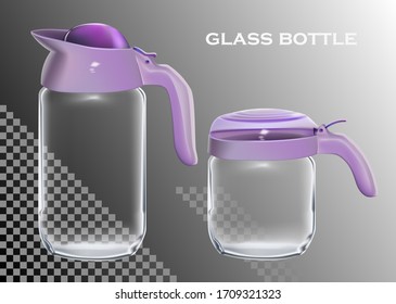 Vector realistic illustration of glassware with plastic covers.