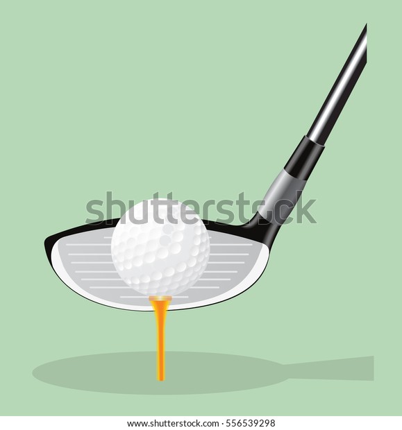 Vector\
realistic illustration. Golf club and \
ball.