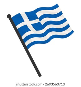 Vector ilustración realista de banderas de Grecia sobre fondo blanco