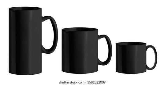 
Vector realistic illustration of a group of cups. An isolated image of ceramic cups.