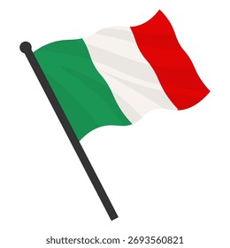 Vector realistic illustration of italian flags on a white background.