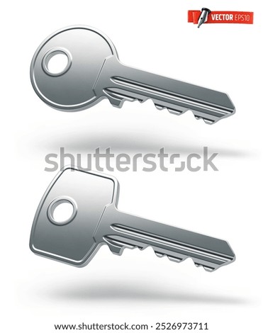 Vector realistic illustration of keys on a white background.