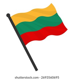 Vector realistic illustration of Lithuania flags on a white background