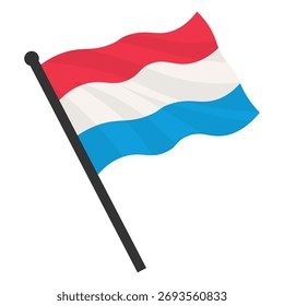 Ilustração em vetor realista de bandeiras luxemburguesas sobre um fundo branco