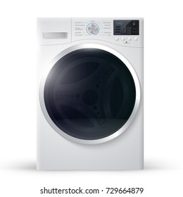 Vector  realistic  illustration of  modern washer. Front load. 