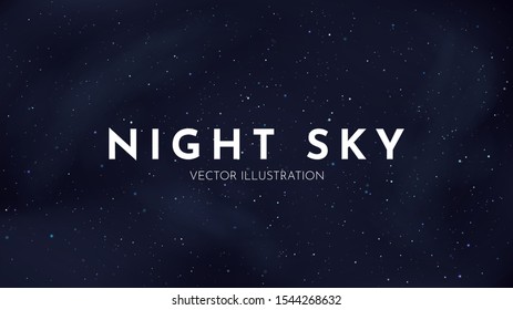 Vector Realistic Illustration Night Cosmic Sky Stock Vector (Royalty ...