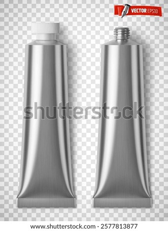 Vector realistic illustration of paint tubes on a transparent background.