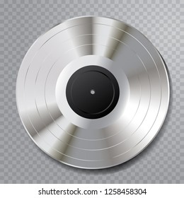 vector realistic illustration of the platinum LP with blank black label