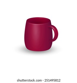 vector realistic illustration of red mug