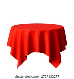 Vector ilustración realista de manteles rojos sobre un fondo blanco